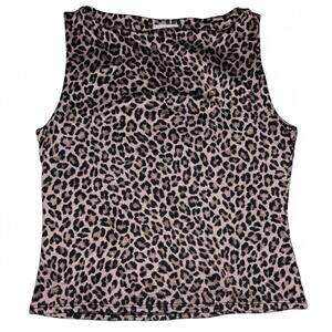 Live In The Moment Leopard Cheetah Print Cowl neck tank top